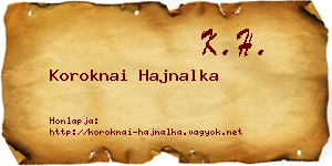 Koroknai Hajnalka névjegykártya